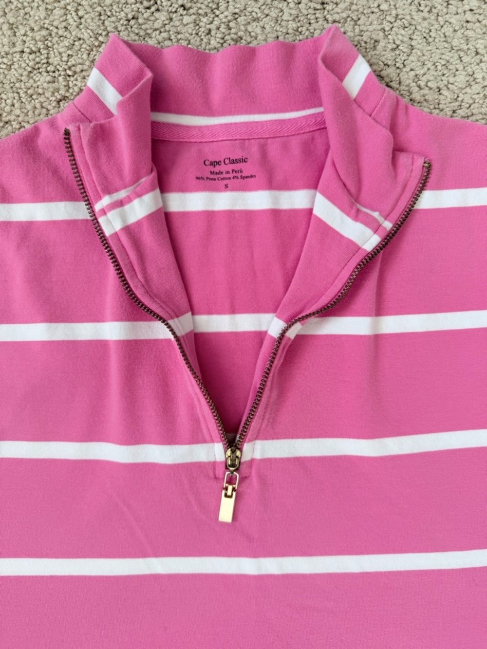 Striped Quarter Zip - Picture 3 of 3